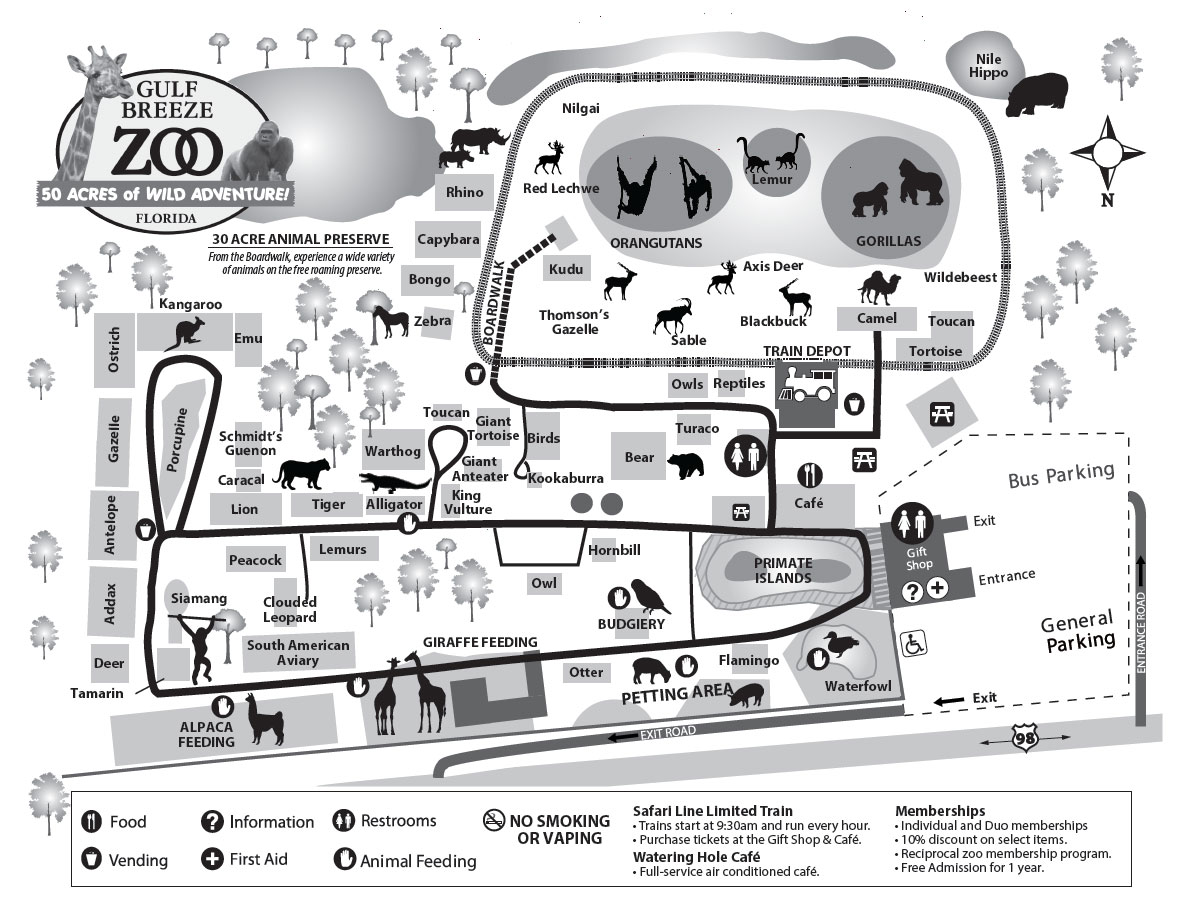 Gulf Breeze Zoo Map